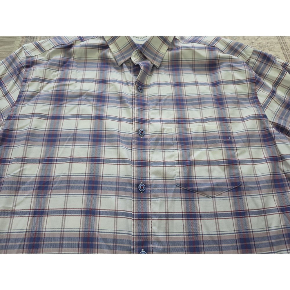 Twillory Mens Large Blue Red Plaid Button Shirt large - Picture 3 of 8